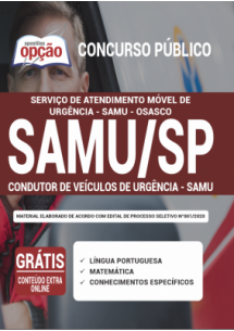 [PRÉ VENDA] Apostila SAMU Osasco - SP 2021 - Condutor de Veículo de Urgência - SAMU [+Conteúdo Extra Grátis]
