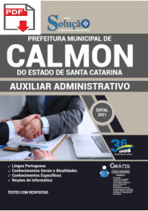 [PRÉ VENDA] (Apostila Digital) (PDF) Prefeitura de Calmon - SC 2021 - Auxiliar Administrativo [+Conteúdo Extra]