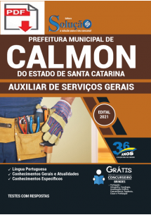 [PRÉ VENDA] (Apostila Digital) (PDF) Prefeitura de Calmon - SC 2021 - Auxiliar de Serviços Gerais [+Conteúdo Extra]
